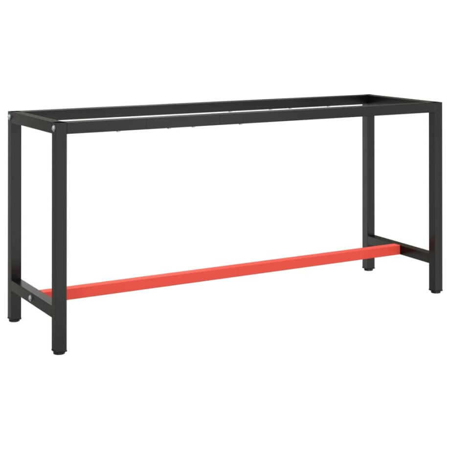 vidaXL Werkbankframe 170x50x79 cm metaal matzwart en matrood afbeelding 1