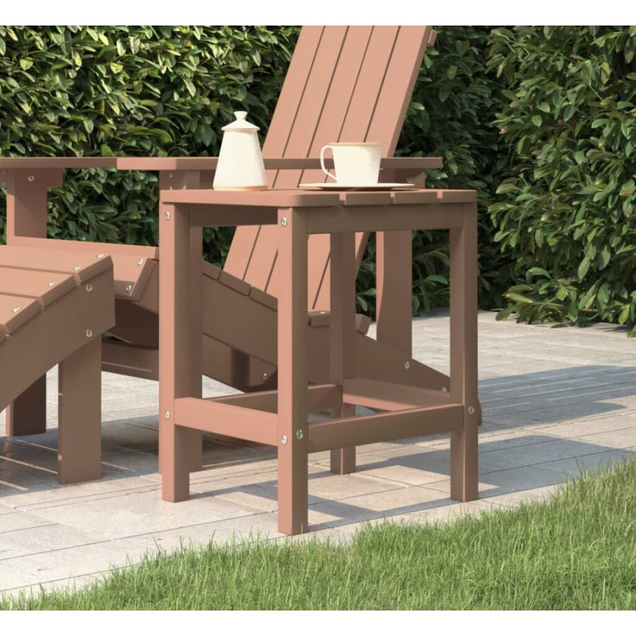 vidaXL Tuintafel Adirondack 38x38x46 cm HDPE bruin afbeelding 1