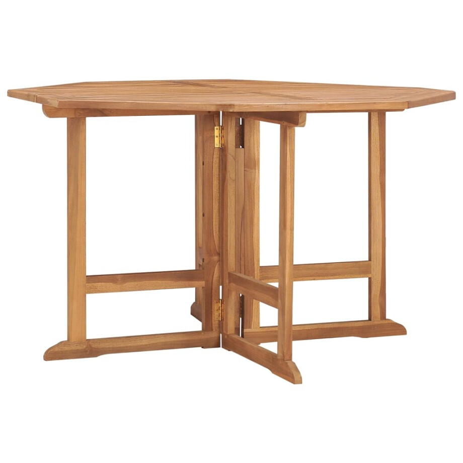 vidaXL Tuintafel inklapbaar 110x110x75 cm massief teakhout afbeelding 1