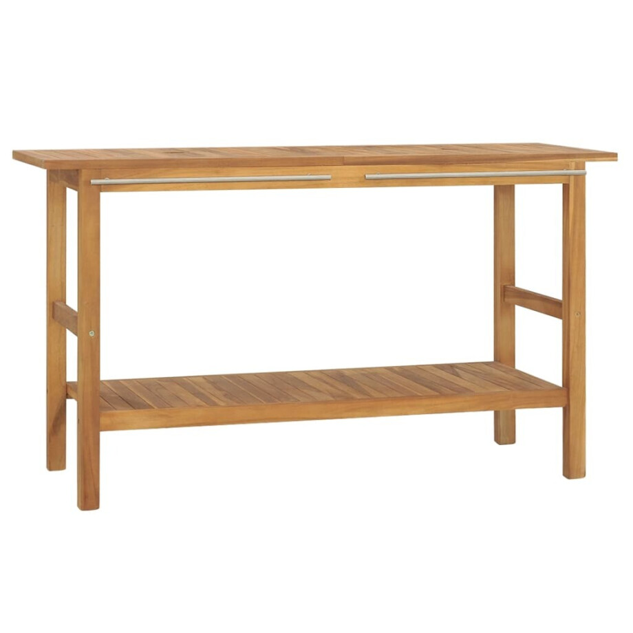 vidaXL Wastafelkast 132x45x75 cm massief teakhout vidaXL Wastafelkast 132x45x75 cm massief teakhout afbeelding 1