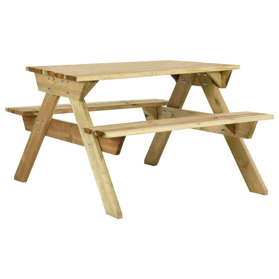 vidaXL Picknicktafel met banken 110x123x73 cm geïmpregneerd grenenhout afbeelding 1