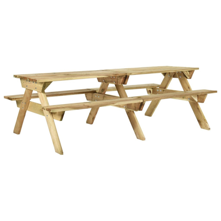 vidaXL Picknicktafel met banken 220x122x72 cm geïmpregneerd grenenhout afbeelding 1