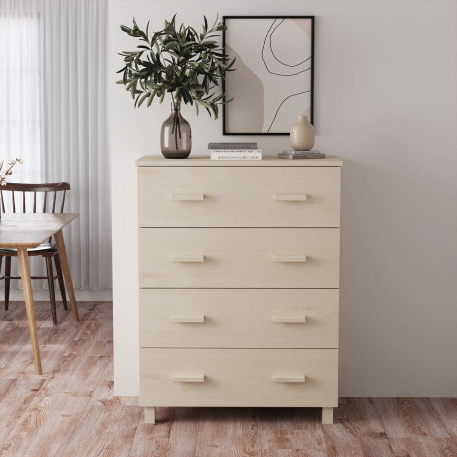 vidaXL Dressoir HAMAR 79x40x103,5 cm massief grenenhout honingbruin afbeelding 1
