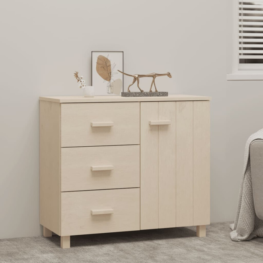 vidaXL Dressoir HAMAR 90x40x80 cm massief grenenhout honingbruin afbeelding 1