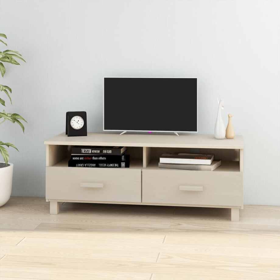 vidaXL Tv-meubel HAMAR 106x40x40 cm massief grenenhout honingbruin vidaXL Tv-meubel HAMAR 106x40x40 cm massief grenenhout honingbruin afbeelding 1