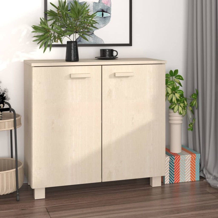 vidaXL Dressoir HAMAR 85x35x80 cm massief grenenhout honingbruin afbeelding 1