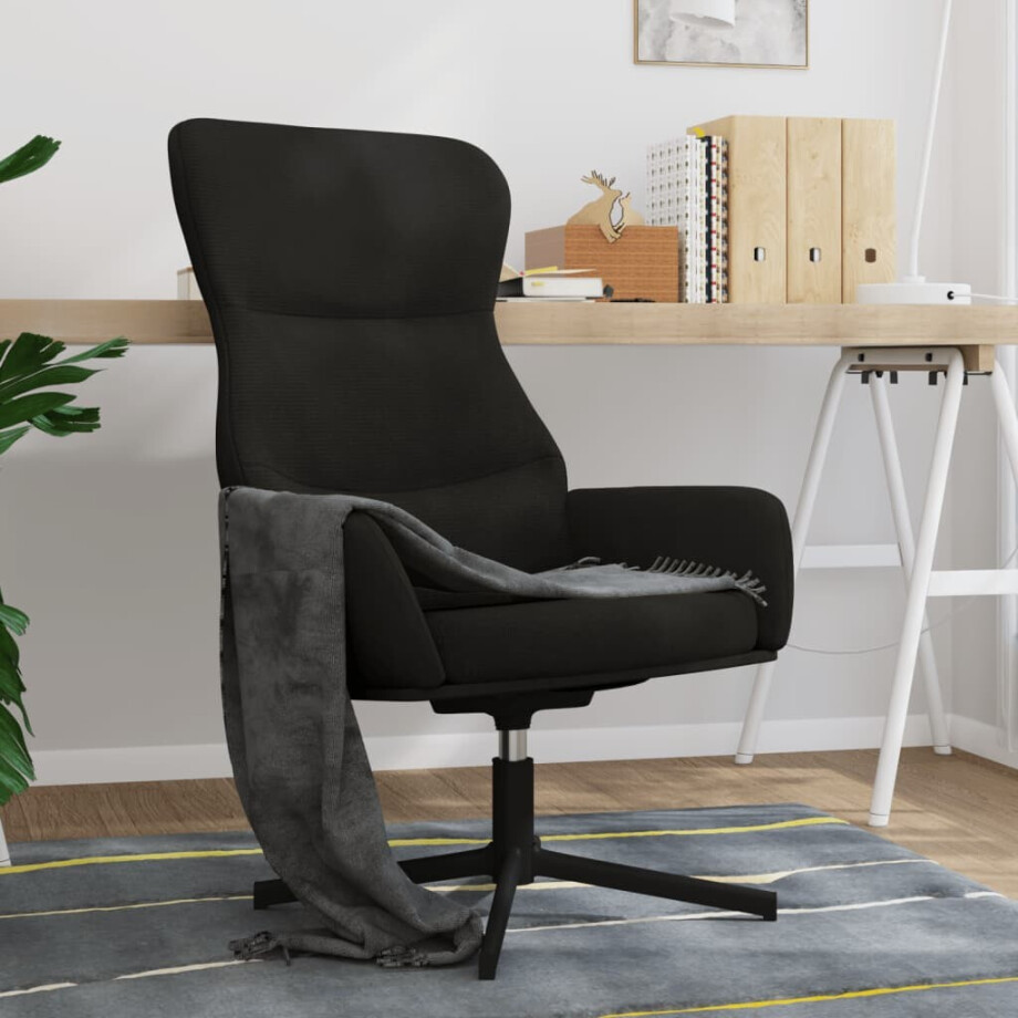vidaXL Relaxstoel fluweel zwart afbeelding 1