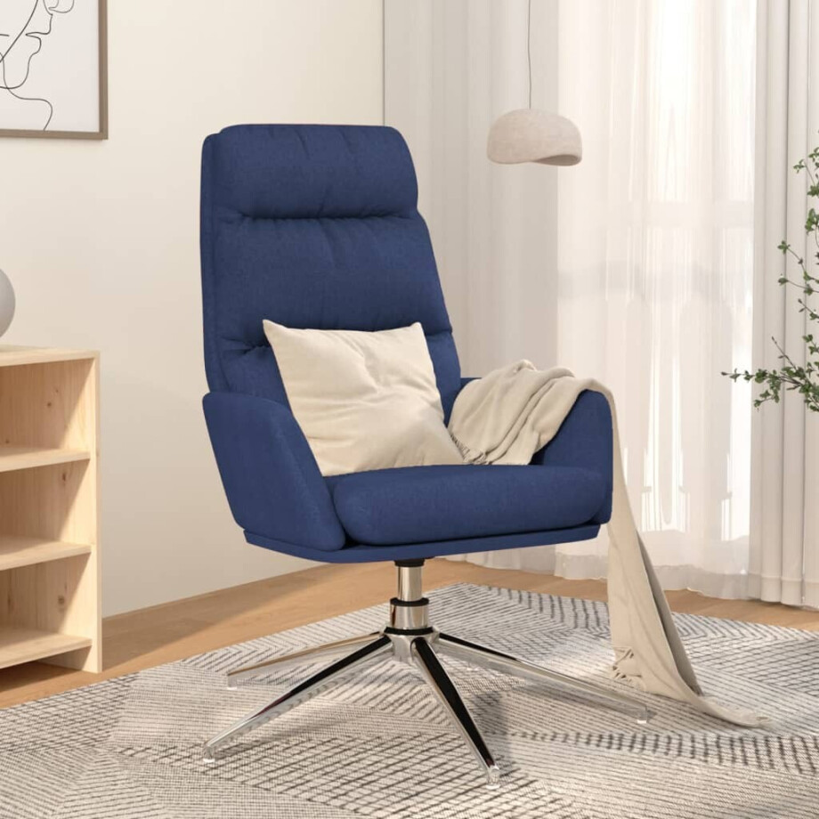 vidaXL Relaxstoel stof blauw afbeelding 1
