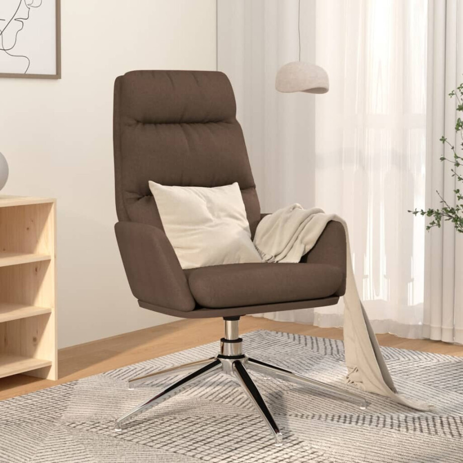 vidaXL Relaxstoel stof taupe afbeelding 1