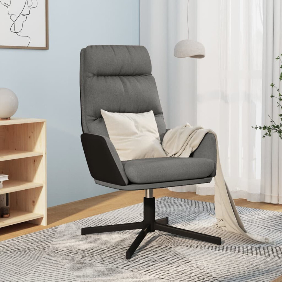 vidaXL Relaxstoel stof lichtgrijs afbeelding 1