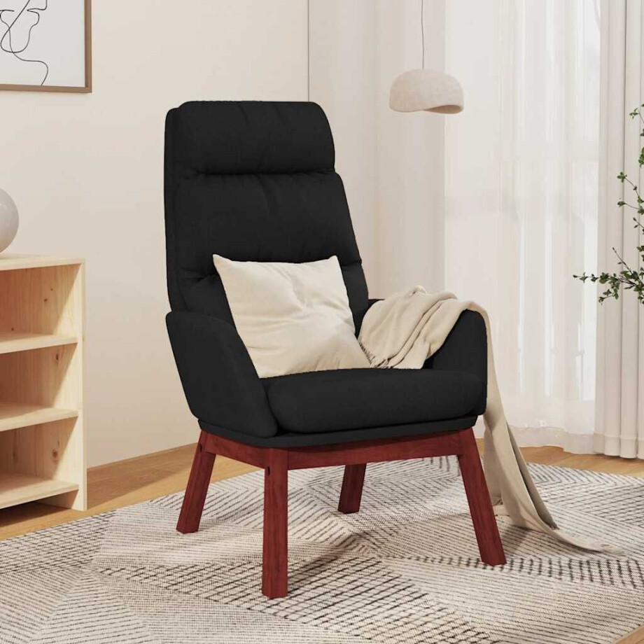 vidaXL Relaxstoel stof zwart vidaXL Relaxstoel stof zwart afbeelding 1