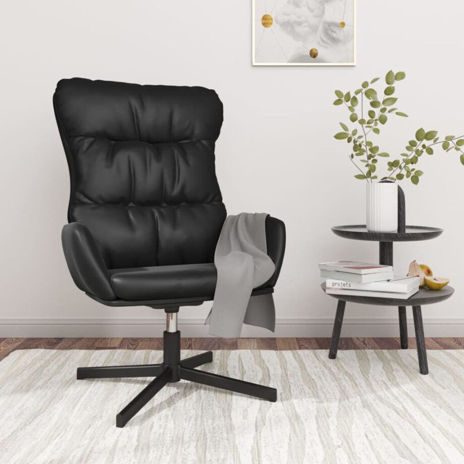 vidaXL Relaxstoel kunstleer zwart vidaXL Relaxstoel kunstleer zwart afbeelding 1