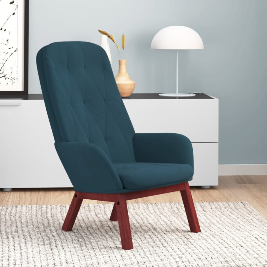 vidaXL Relaxstoel fluweel blauw afbeelding 1