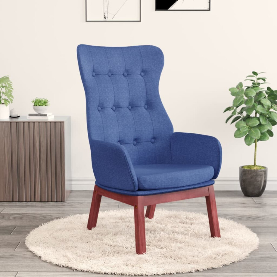 vidaXL Relaxstoel stof blauw afbeelding 1