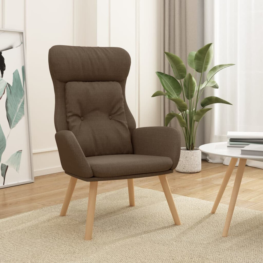 vidaXL Relaxstoel stof bruin vidaXL Relaxstoel stof bruin afbeelding 1