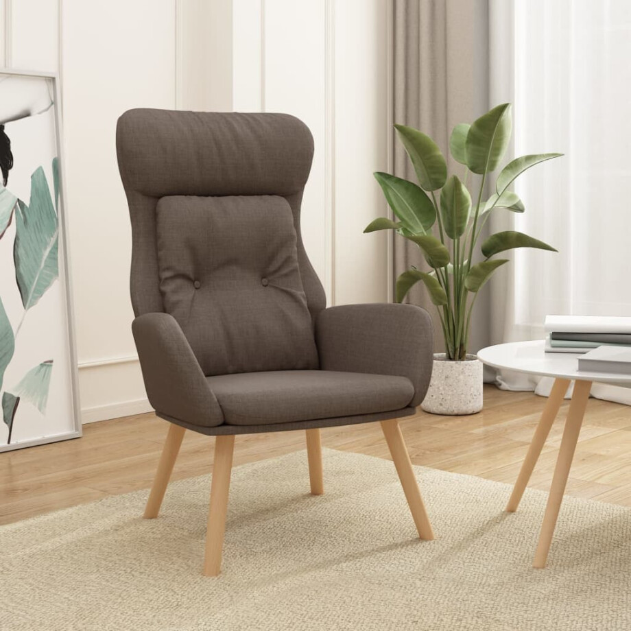 vidaXL Relaxstoel stof taupe afbeelding 1
