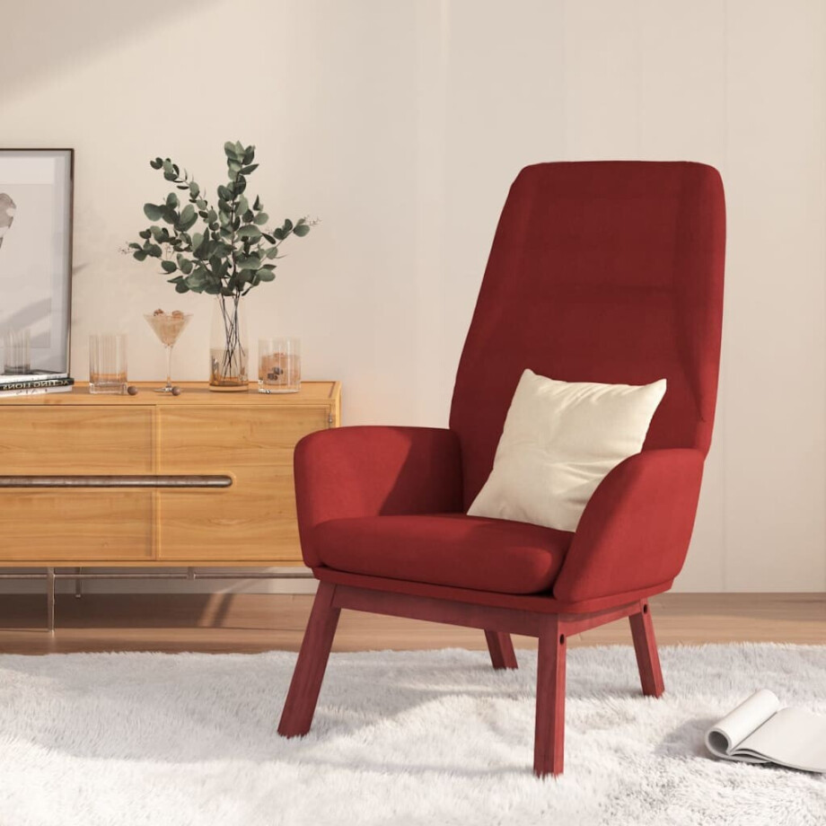 vidaXL Relaxstoel stof wijnrood vidaXL Relaxstoel stof wijnrood afbeelding 1