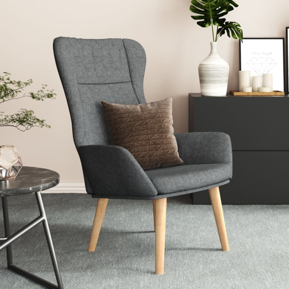 vidaXL Relaxstoel stof donkergrijs afbeelding 1