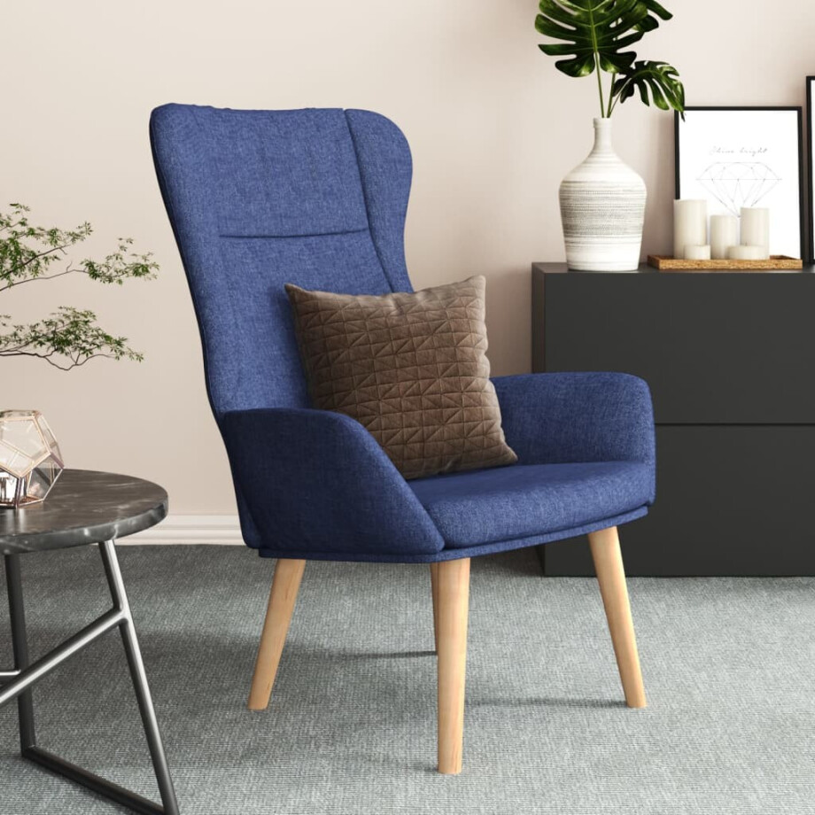 vidaXL Relaxstoel stof blauw afbeelding 1
