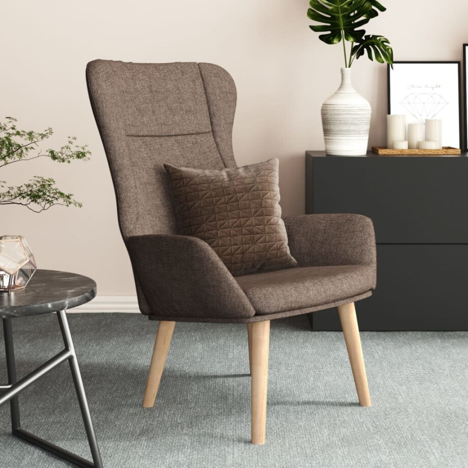 vidaXL Relaxstoel stof taupe vidaXL Relaxstoel stof taupe afbeelding 1