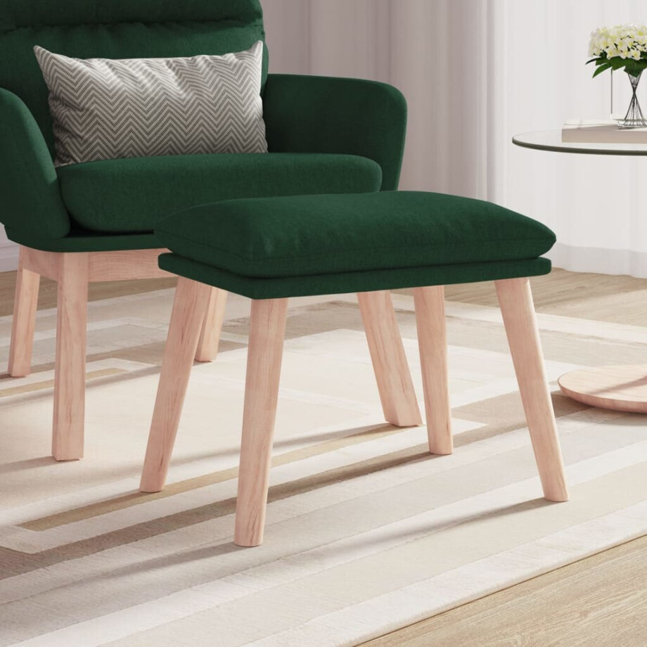 vidaXL Voetenbank 45x29,5x35 cm stof donkergroen vidaXL Voetenbank 45x29,5x35 cm stof donkergroen afbeelding 1