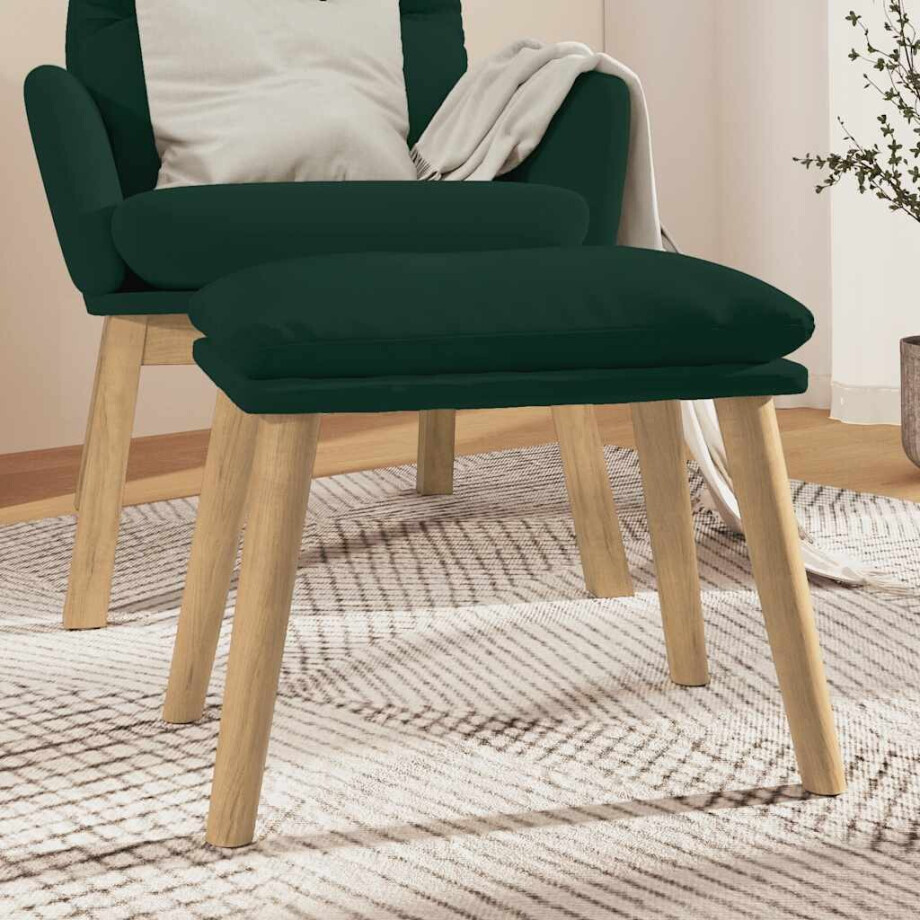 vidaXL Voetenbank 45x29,5x35 cm fluweel donkergroen vidaXL Voetenbank 45x29,5x35 cm fluweel donkergroen afbeelding 1