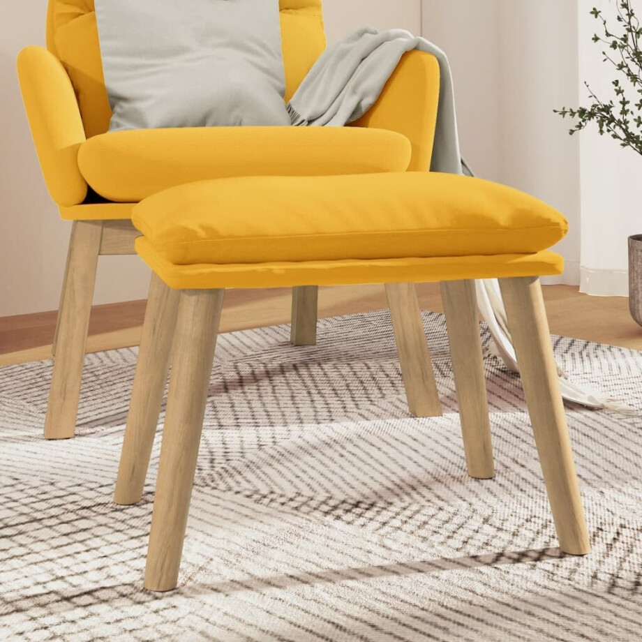 vidaXL Voetenbank 45x29,5x35 cm fluweel mosterdgeel afbeelding 1