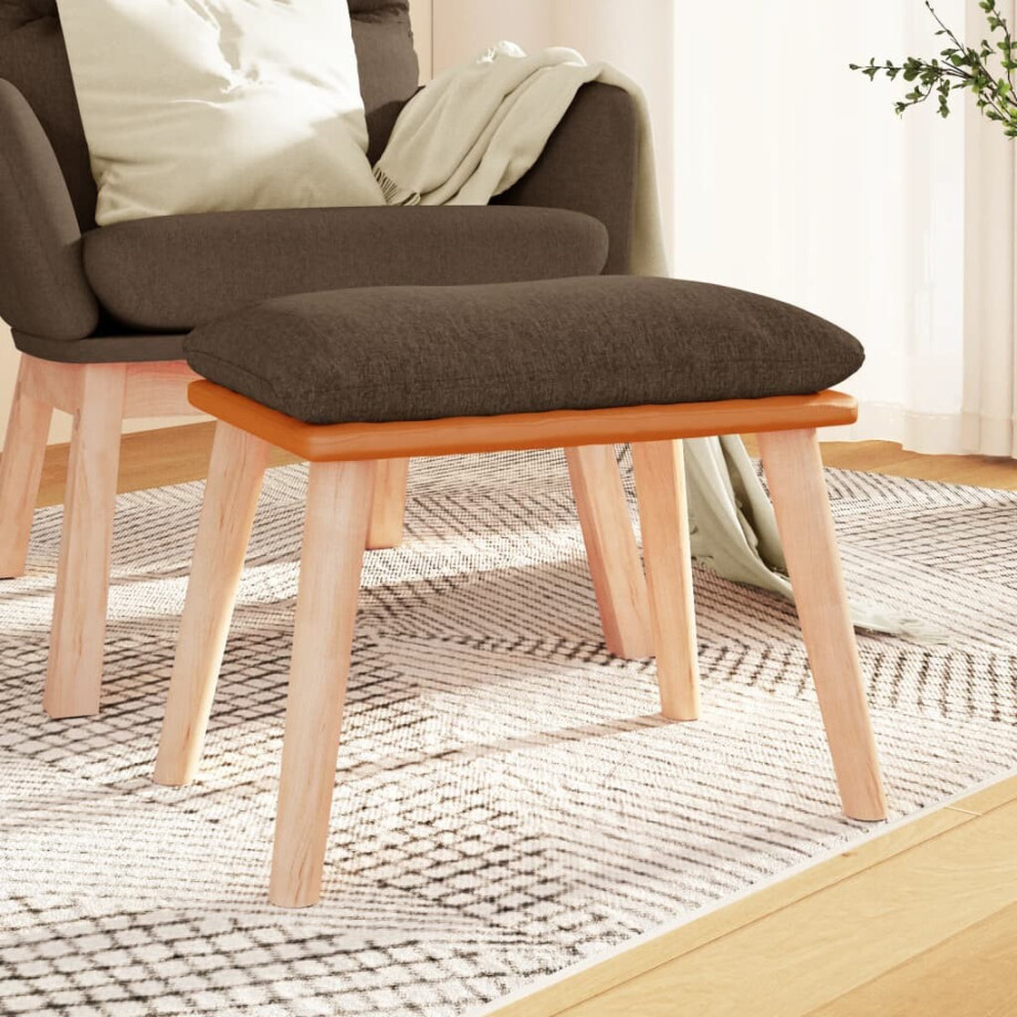 vidaXL Voetenbank 45x29,5x35 cm stof en kunstleer bruin vidaXL Voetenbank 45x29,5x35 cm stof en kunstleer bruin afbeelding 1