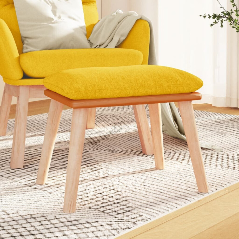 vidaXL Voetenbank 45x29,5x35 cm stof en kunstleer mosterdgeel vidaXL Voetenbank 45x29,5x35 cm stof en kunstleer mosterdgeel afbeelding 1