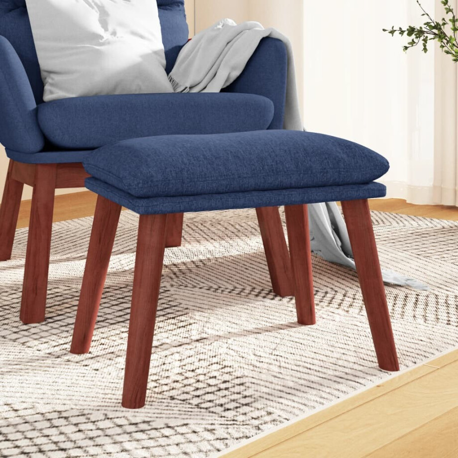 vidaXL Voetenbank 45x29,5x35 cm stof blauw afbeelding 1