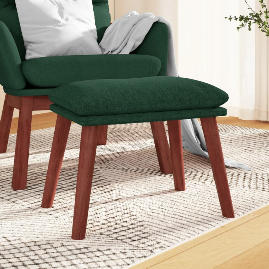 vidaXL Voetenbank 45x29,5x35 cm stof donkergroen vidaXL Voetenbank 45x29,5x35 cm stof donkergroen afbeelding 1