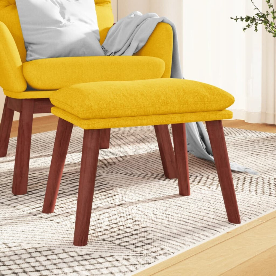 vidaXL Voetenbank 45x29,5x35 cm stof mosterdgeel afbeelding 1