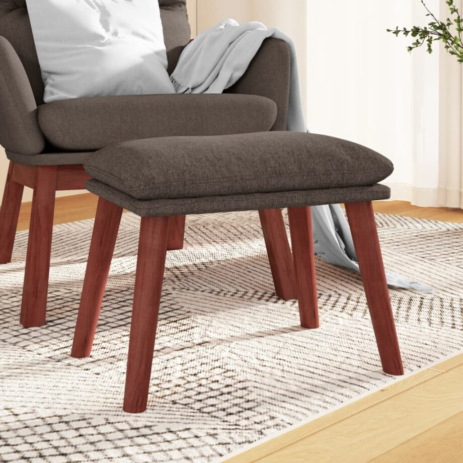 vidaXL Voetenbank 45x29,5x35 cm stof taupe afbeelding 1