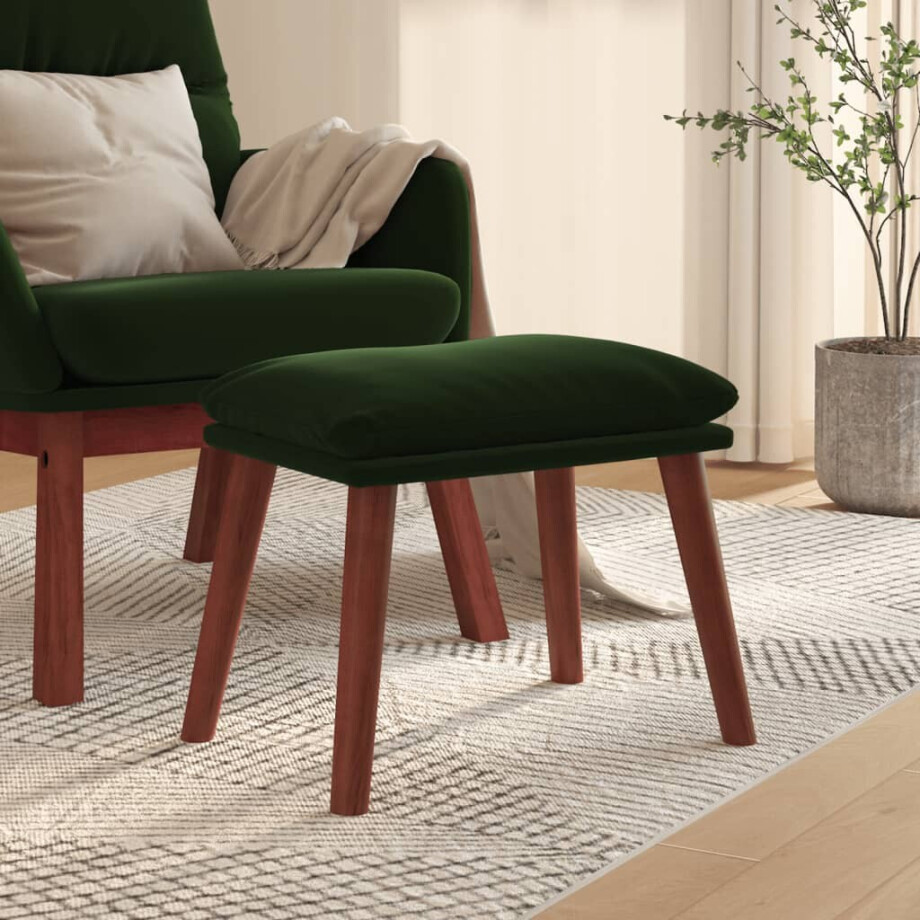 vidaXL Voetenbank 45x29,5x35 cm fluweel donkergroen vidaXL Voetenbank 45x29,5x35 cm fluweel donkergroen afbeelding 1