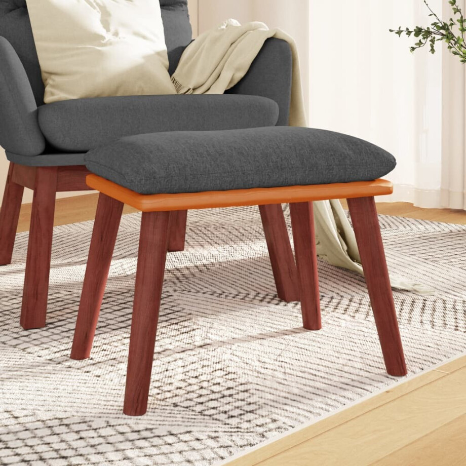 vidaXL Voetenbank 45x29,5x35 cm stof en kunstleer donkergrijs vidaXL Voetenbank 45x29,5x35 cm stof en kunstleer donkergrijs afbeelding 1