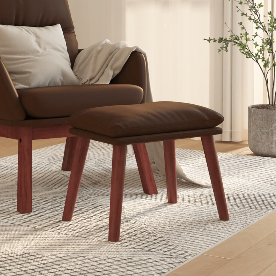 vidaXL Voetenbank 45x29,5x35 cm kunstleer bruin vidaXL Voetenbank 45x29,5x35 cm kunstleer bruin afbeelding 1