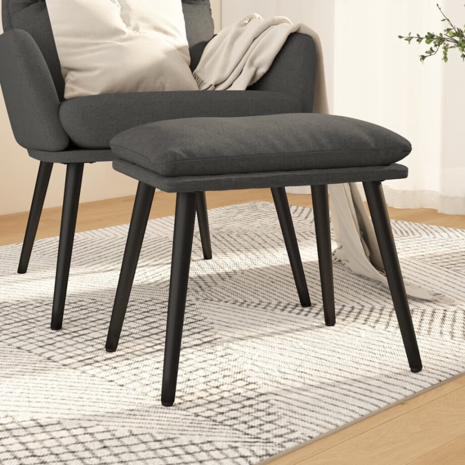 vidaXL Voetenbank 45x29,5x35 cm stof donkergrijs vidaXL Voetenbank 45x29,5x35 cm stof donkergrijs afbeelding 1