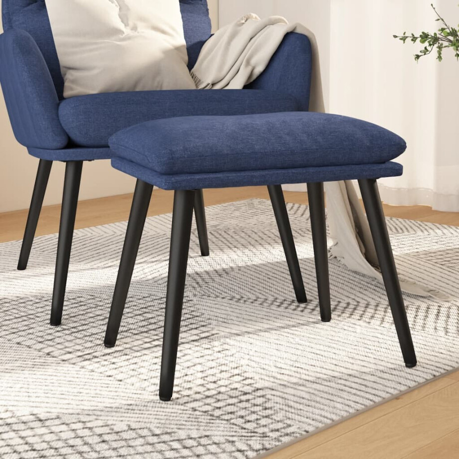 vidaXL Voetenbank 45x29,5x35 cm stof blauw vidaXL Voetenbank 45x29,5x35 cm stof blauw afbeelding 1