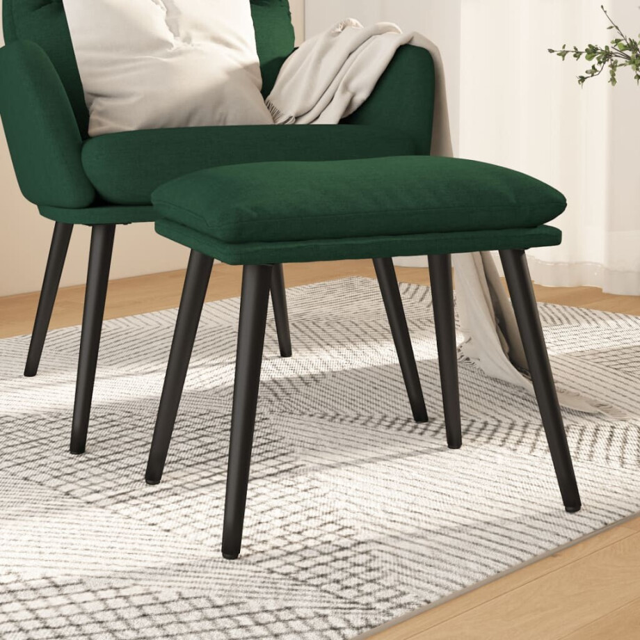 vidaXL Voetenbank 45x29,5x35 cm stof donkergroen vidaXL Voetenbank 45x29,5x35 cm stof donkergroen afbeelding 1