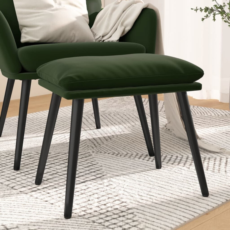 vidaXL Voetenbank 45x29,5x35 cm fluweel donkergroen vidaXL Voetenbank 45x29,5x35 cm fluweel donkergroen afbeelding 1