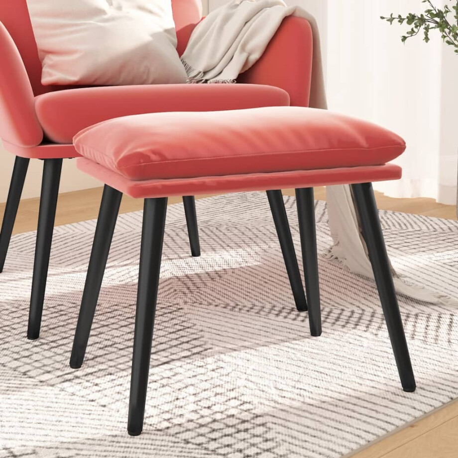 vidaXL Voetenbank 45x29,5x35 cm fluweel roze vidaXL Voetenbank 45x29,5x35 cm fluweel roze afbeelding 1