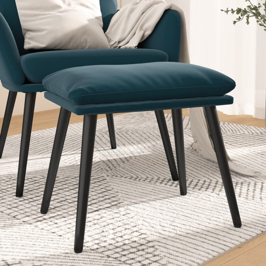 vidaXL Voetenbank 45x29,5x35 cm fluweel blauw afbeelding 1