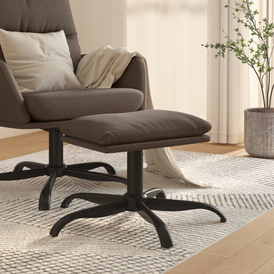 vidaXL Voetenbank 60x60x36 cm stof taupe vidaXL Voetenbank 60x60x36 cm stof taupe afbeelding 1