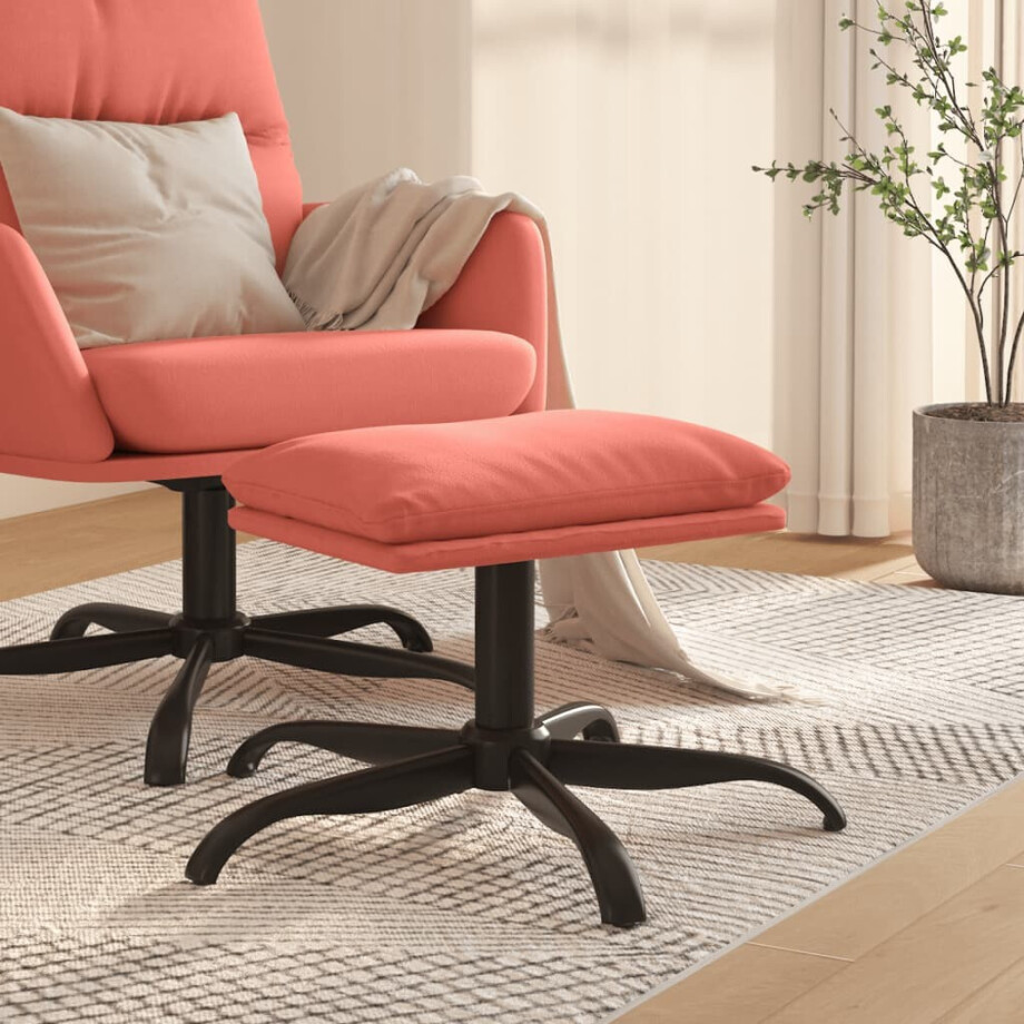 vidaXL Voetenbank 60x60x36 cm fluweel roze vidaXL Voetenbank 60x60x36 cm fluweel roze afbeelding 1