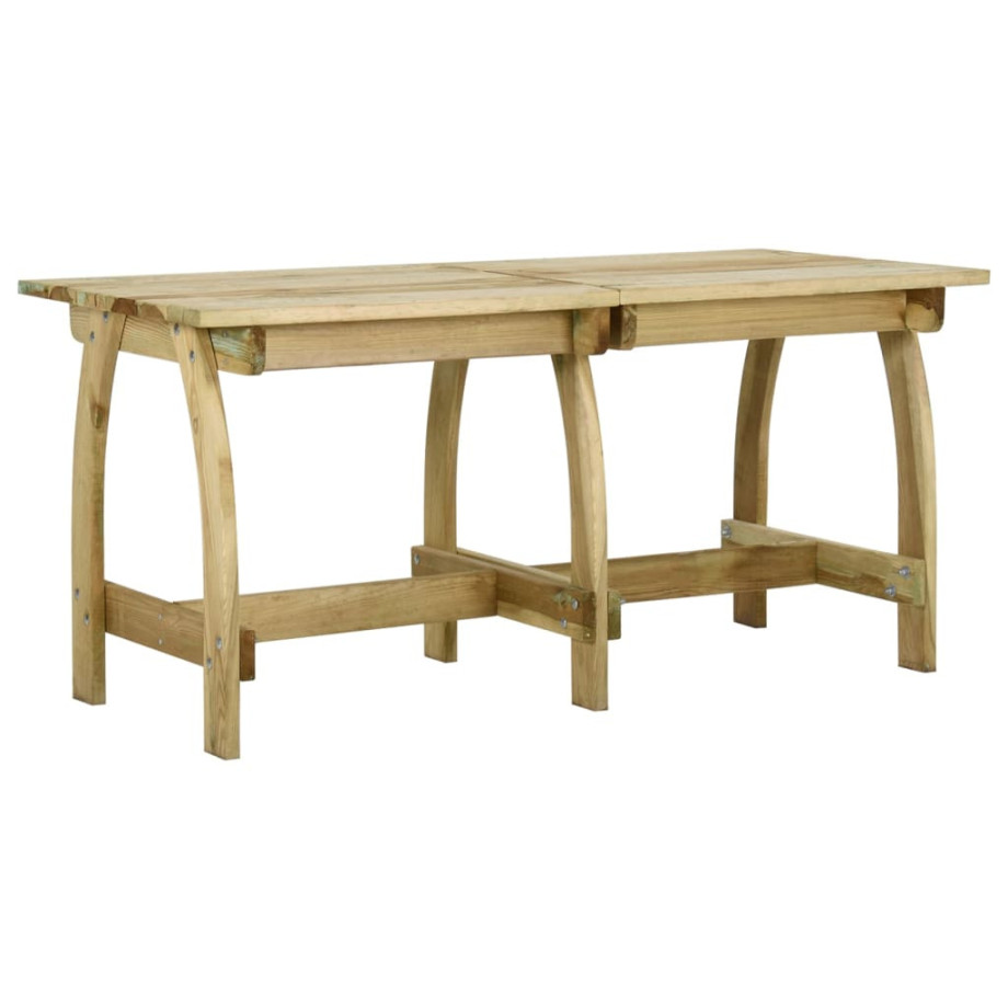 vidaXL Tuintafel 160x74x75 cm geïmpregneerd grenenhout afbeelding 1