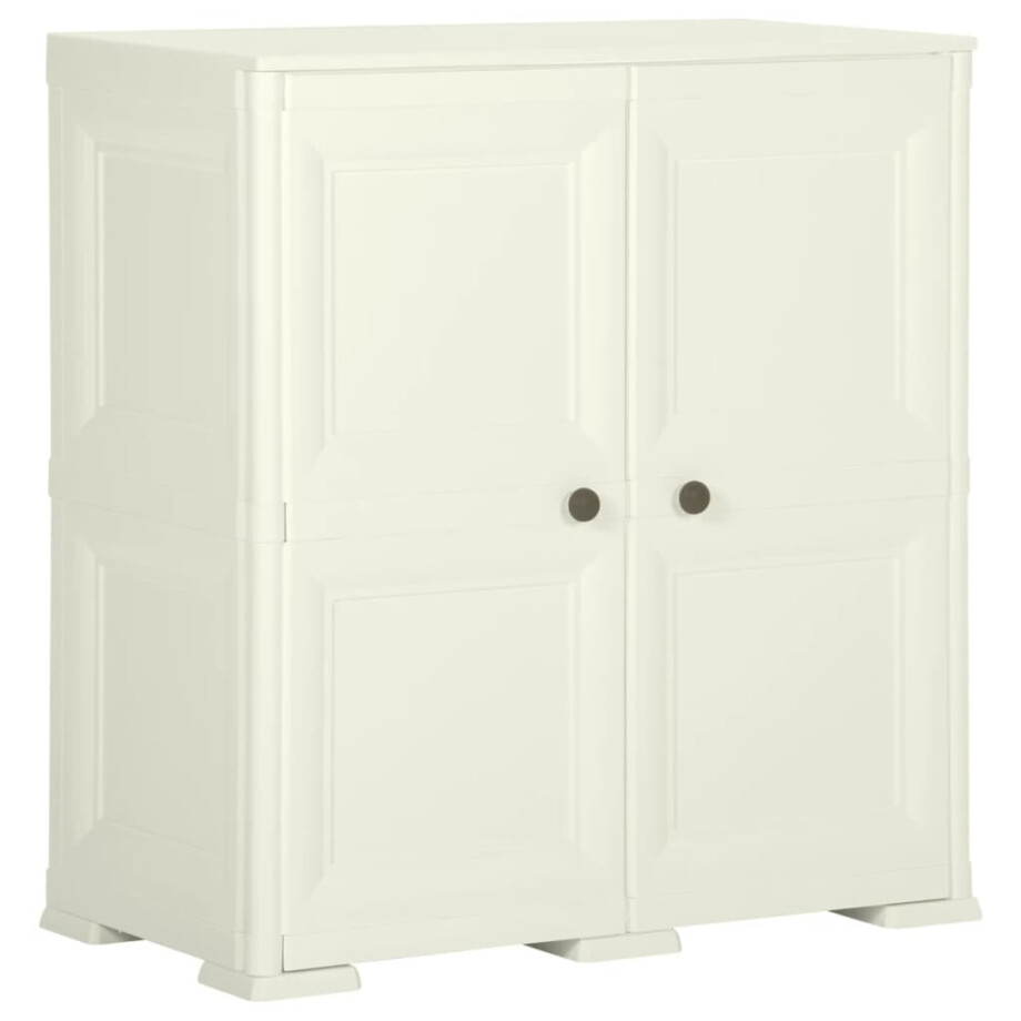 vidaXL Opbergkast hout-look 79x43x85,5 cm kunststof vanille-ijskleurig afbeelding 1