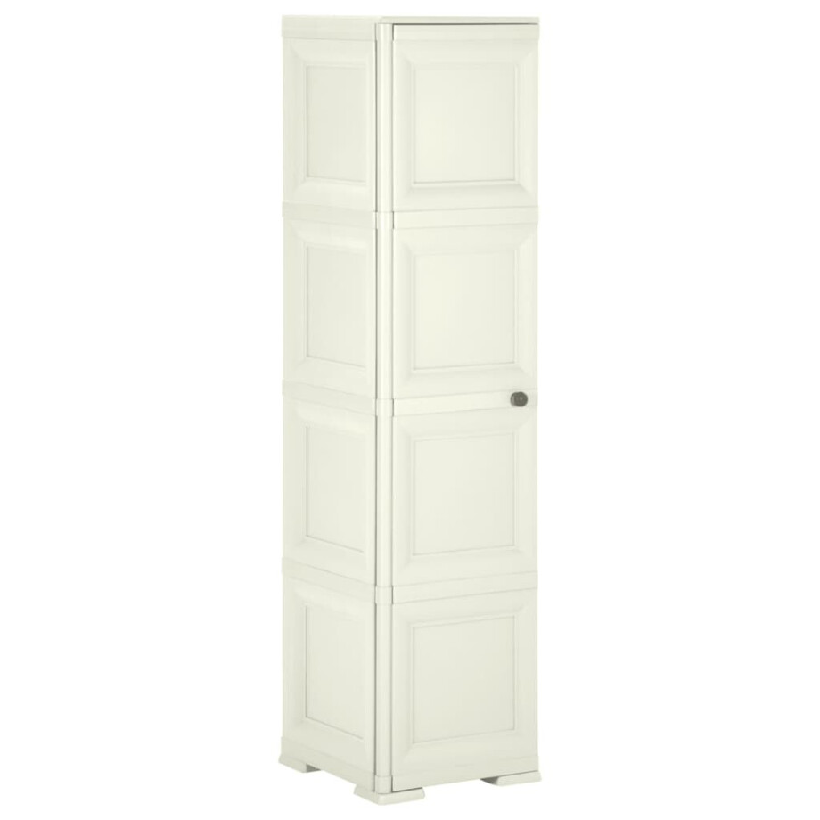 vidaXL Opbergkast hout-look 40x43x164 cm kunststof vanille-ijskleurig afbeelding 1