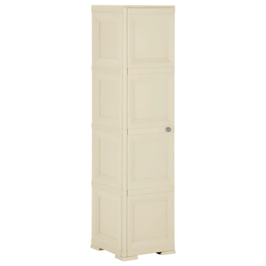 vidaXL Opbergkast hout-look 40x43x164 cm kunststof angorawit afbeelding 1