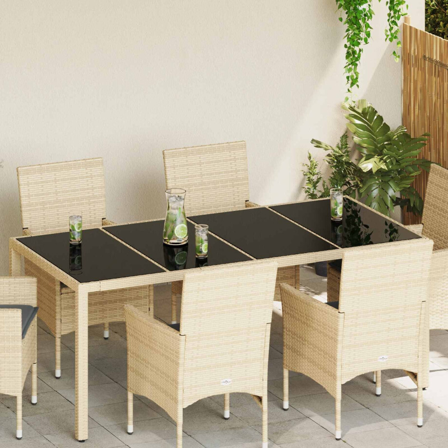 vidaXL Tafelblad 4 pcs Zwart gehard glas afbeelding 1