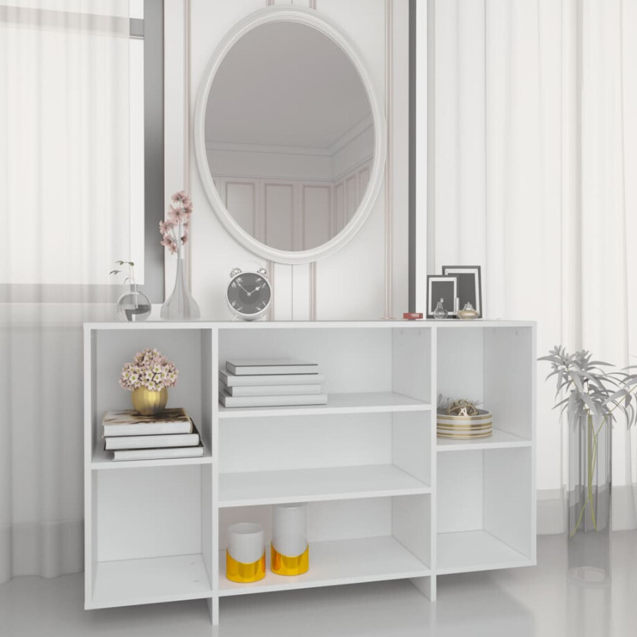 vidaXL Dressoir 120x30x75 cm bewerkt hout wit vidaXL Dressoir 120x30x75 cm bewerkt hout wit afbeelding 1